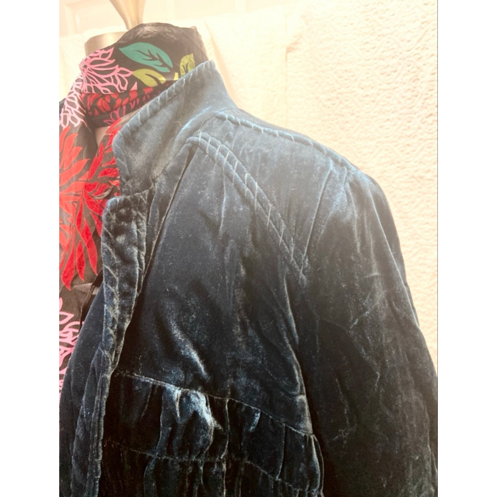 Chico's Jacket jewel tone velvet blazer un structured size XL - Picture 4 of 8